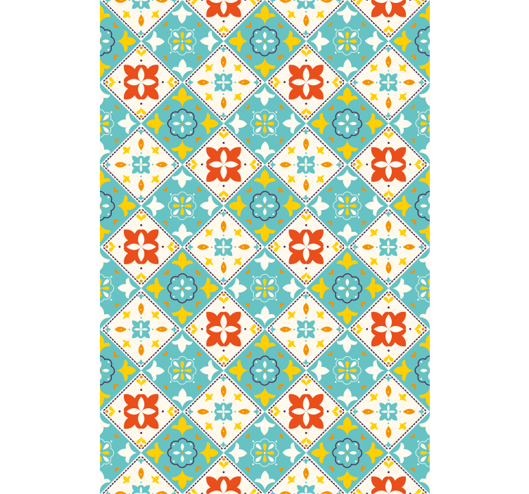 Tapet bad blå og beige fliser - Tenstickers