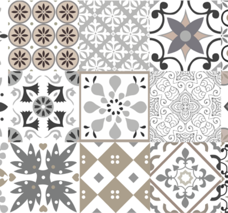 Tapet kjøkken grå mosaikk - Tenstickers