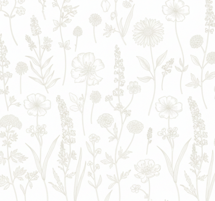 Tapet stue botanisk skissebane - Tenstickers