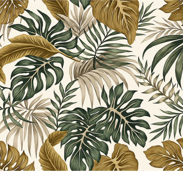 Tapet stue nøytral blomsterdesign - Tenstickers