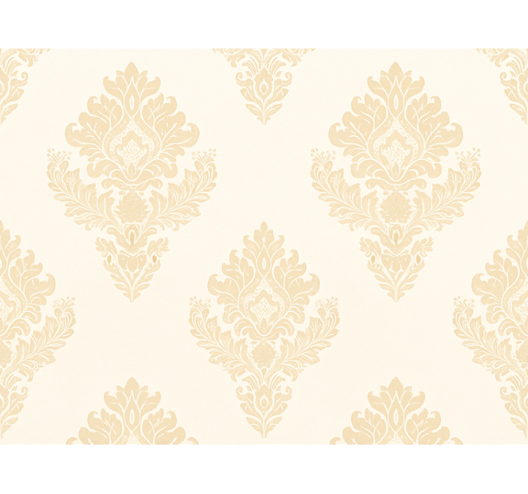 Tapet gift klassisk beige damask - Tenstickers