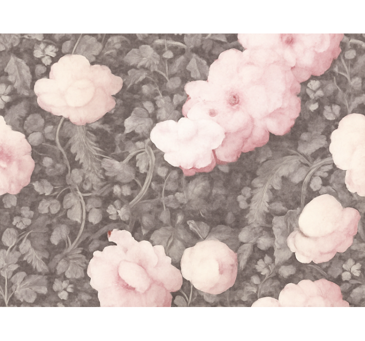 Tapet blomster vintage linblomst - Tenstickers
