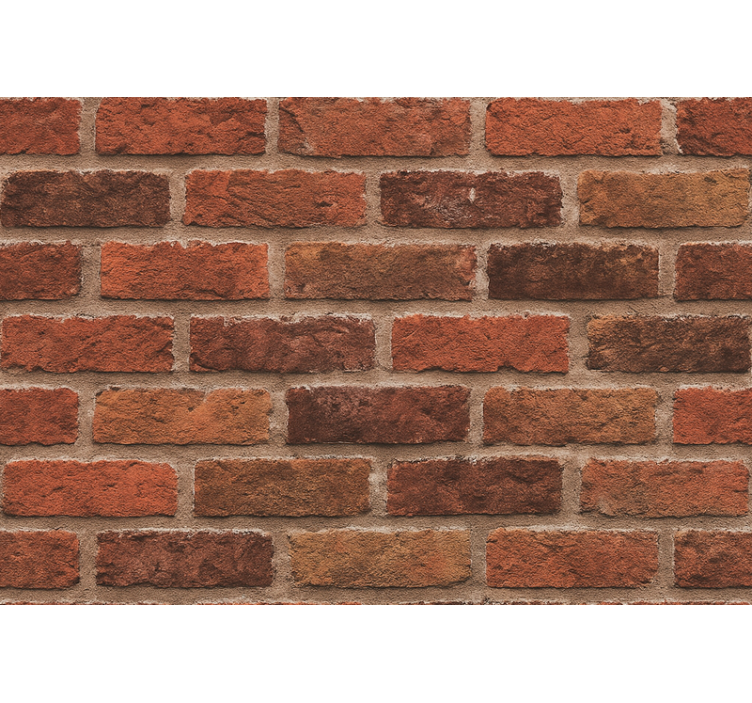 Tapet stue rød mursteins effekt - Tenstickers