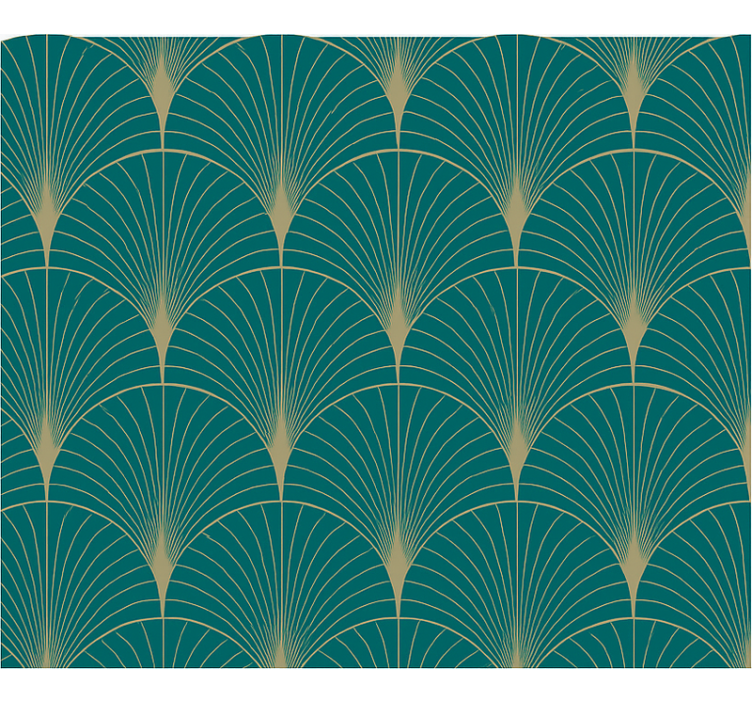 Tapet gift blå gull kunst dekor - Tenstickers