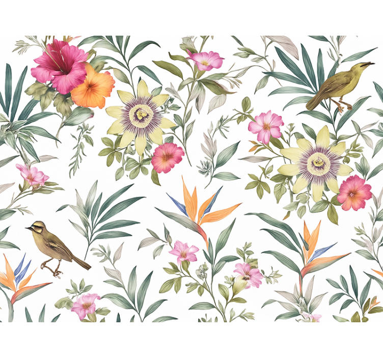 Tapet gift blått blomsterdesign - Tenstickers