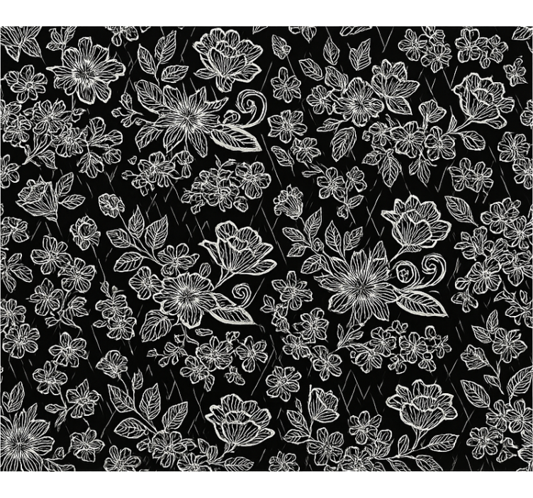 Tapet gift med mørkt blomsterdesign - Tenstickers