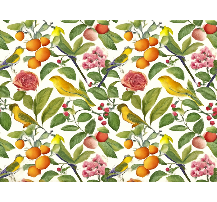 Tapet stue eksotisk jungelmønster - Tenstickers