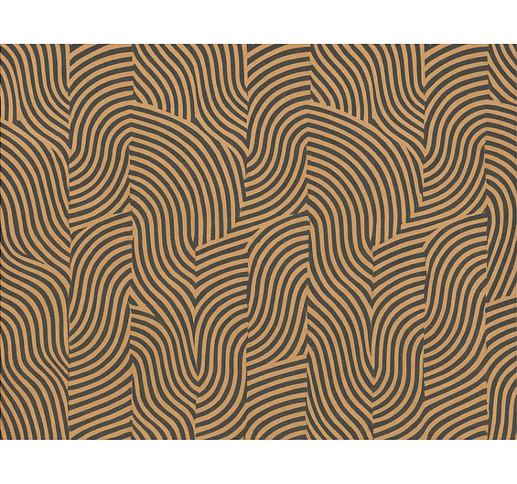 Tapet stue moderne svarte og oransje linjer - Tenstickers