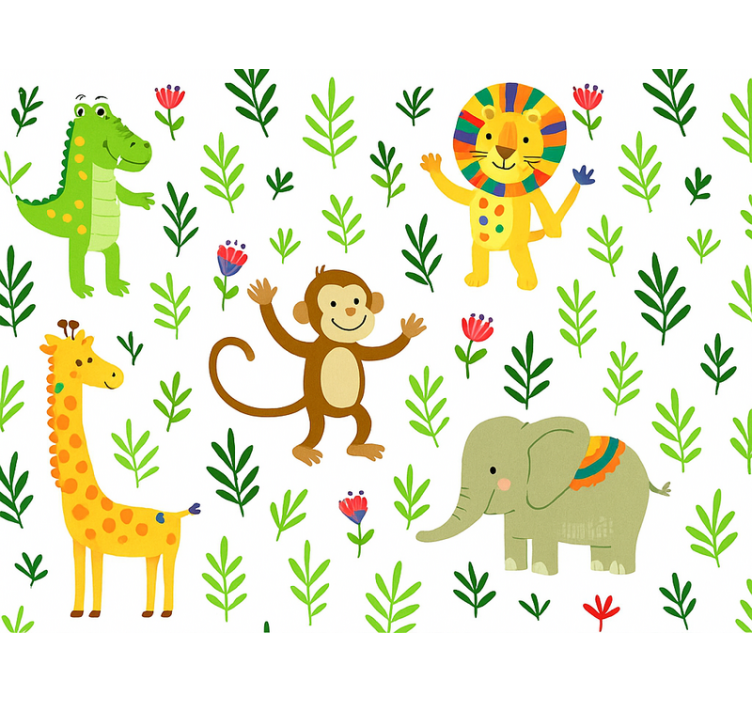 Søte glade dyr tapet barn - Tenstickers