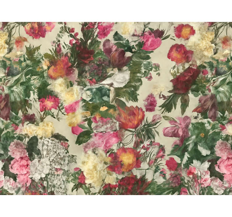 Tapet gift med vintage blomster maleri design - Tenstickers