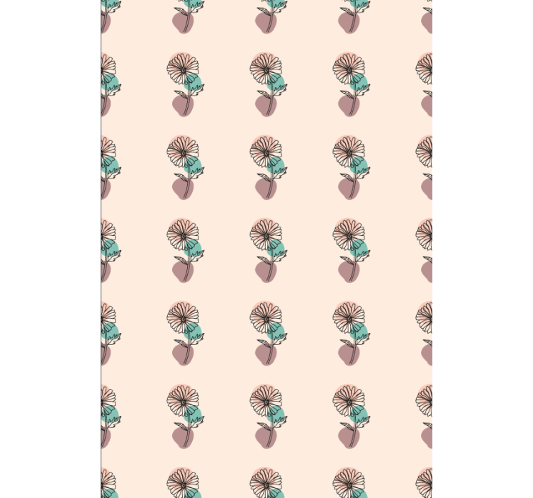 Tapet blomster design med tusenfryd og naturmotiv - Tenstickers