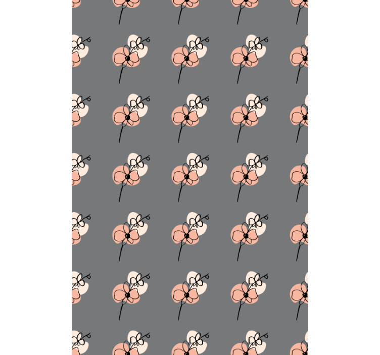 Tapet blomster orkidéer abstrakt linjekunst design - Tenstickers