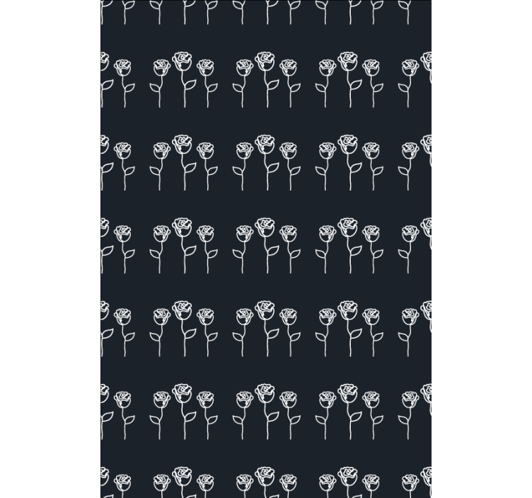 Tapet blomster minimalistisk roseillustrasjon - Tenstickers