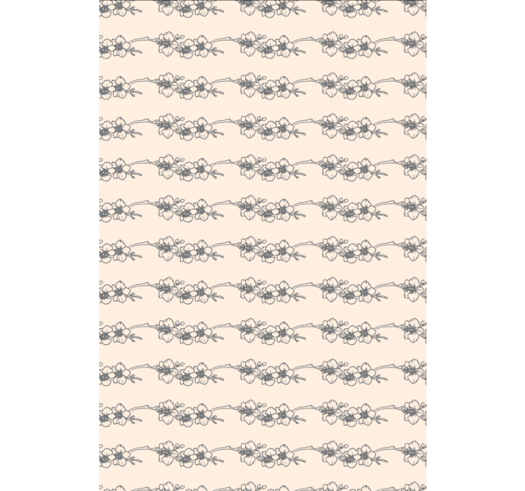 Tapet blomste orkideer natur linjekunst - Tenstickers