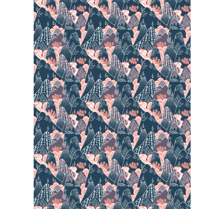 Tapet gift flerfarget japansk design - Tenstickers