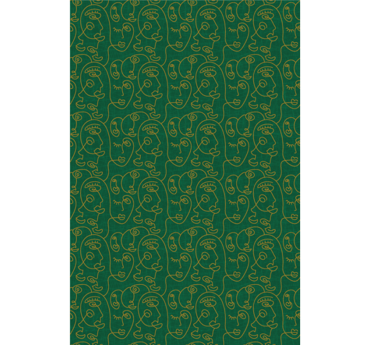 Tapet gift abstrakt grønn tegnet kvinne - Tenstickers