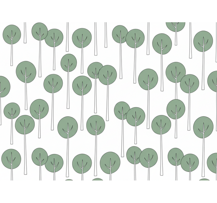 Tapet blomster minimalistisk tre mønster - Tenstickers