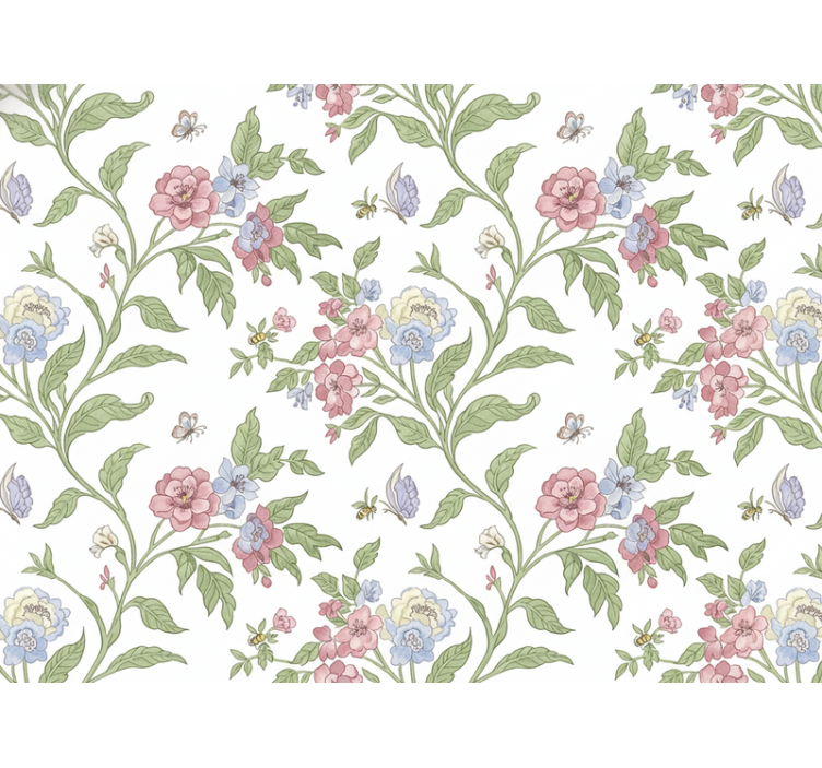 Tapet blomster lys landhus b0b941vk6h - Tenstickers
