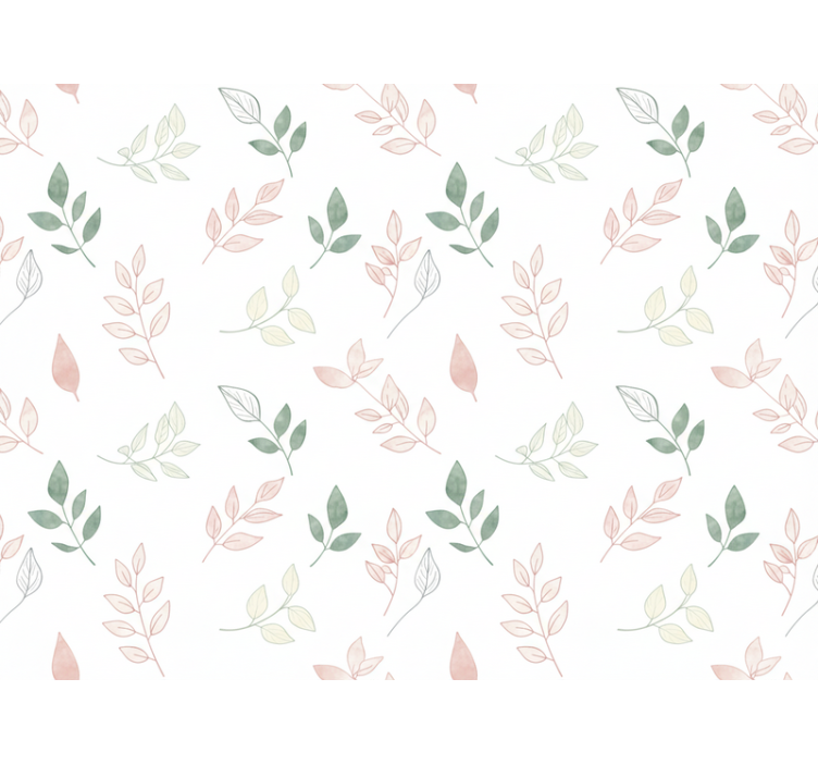 Tapet blomster lyse blader i myke farger - Tenstickers