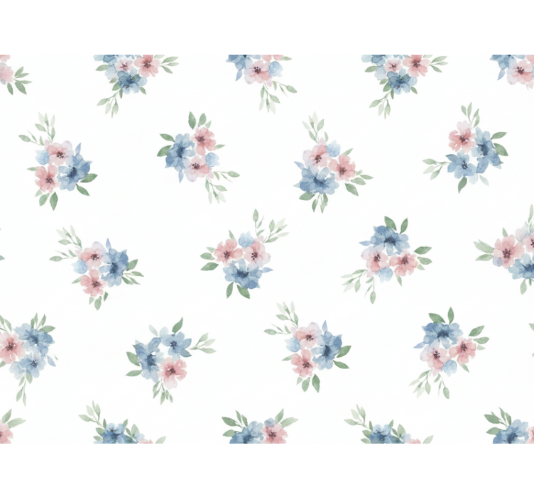 Tapet blomster små blomster i akvarell - Tenstickers
