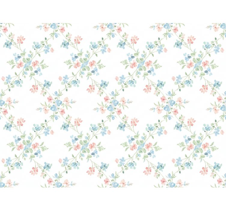 Tapet blomster små blomster i lys akvarell - Tenstickers
