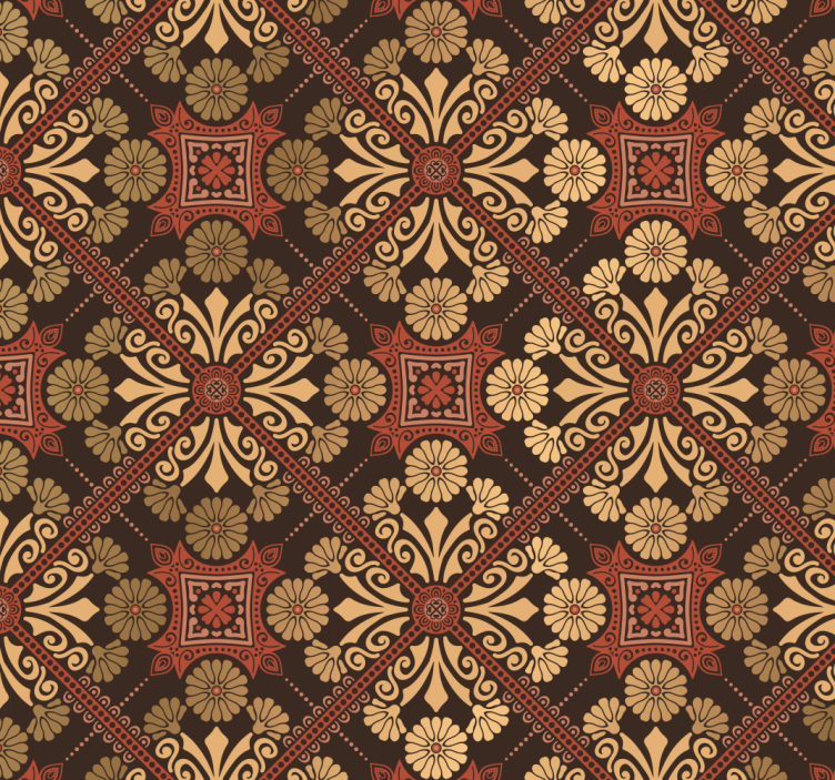 Barokk tapet vintage stil for soverommet - Tenstickers