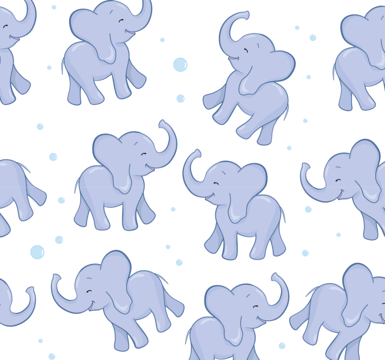 Barn tapet liten elefant og bubles - Tenstickers