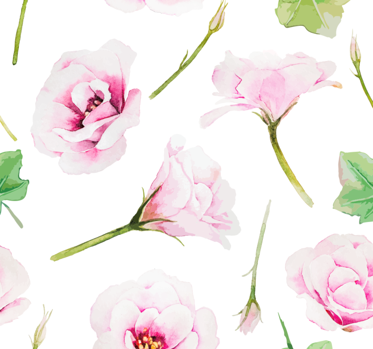 Natur tapet romantiske rosa blomster - Tenstickers