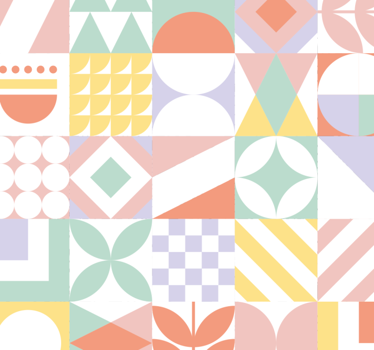 Fliseffekt tapet uvanlige former - Tenstickers