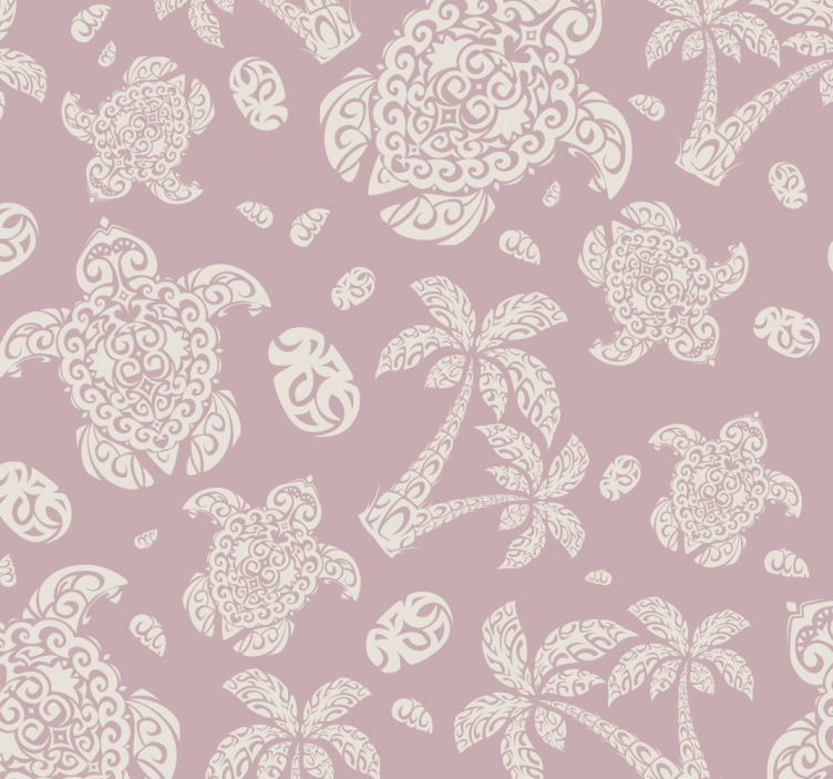 Skilpadder og palmer tapet dyr - Tenstickers