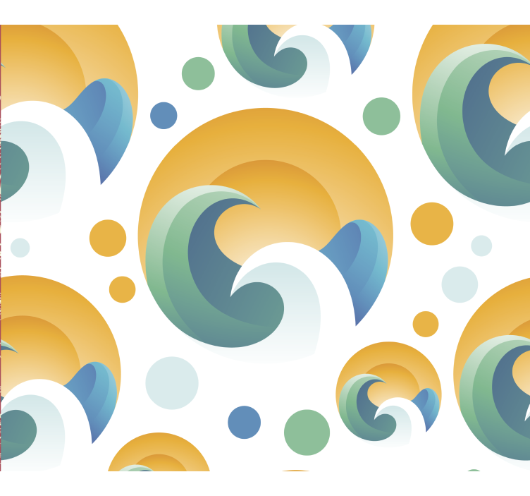 Sol og bølger geometrisk form tapet - Tenstickers