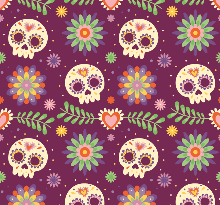 Soverom aztec skulls tapet - Tenstickers