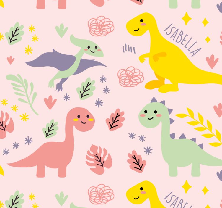 Lekende dinosaur-tema tapet baby - Tenstickers
