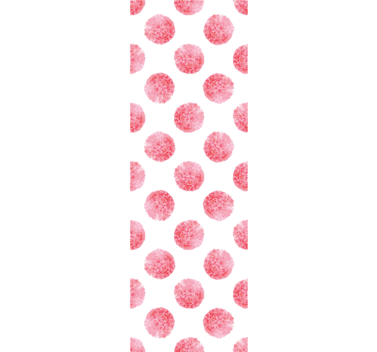 Runde rosa blomster på hvitt blomstertapet - Tenstickers