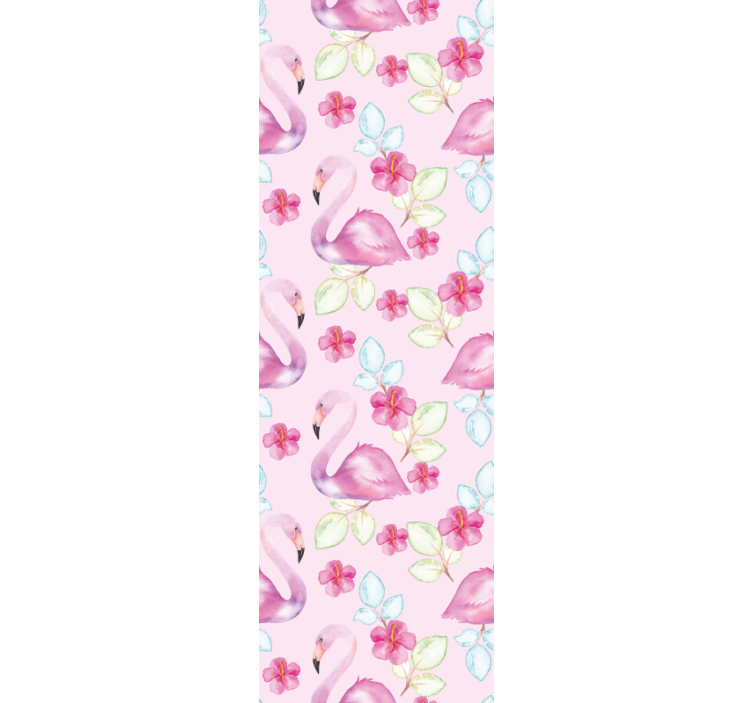 Blomsterflamingoer tapet dyr - Tenstickers