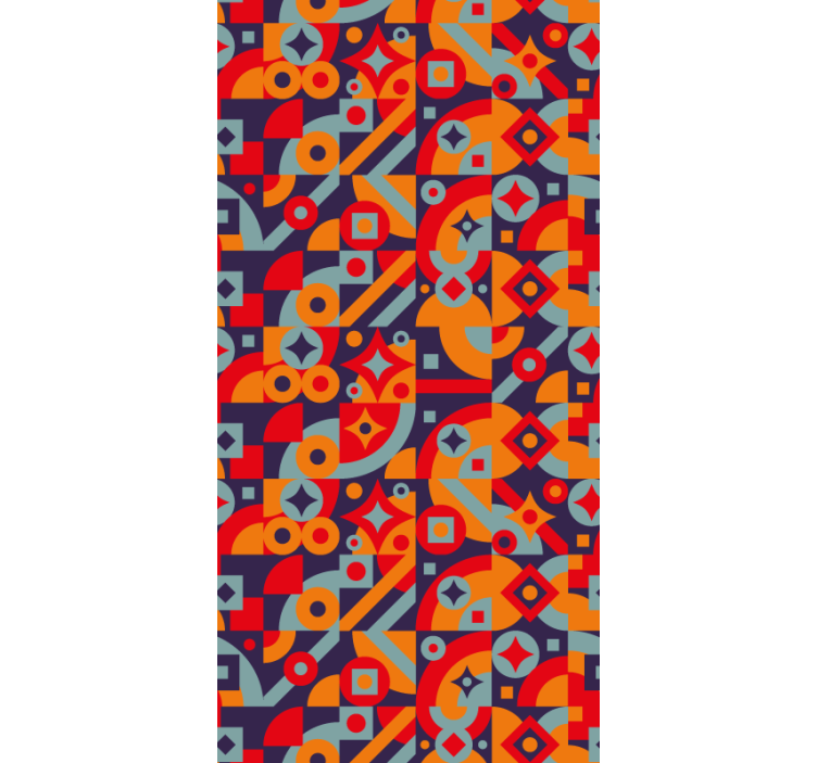 Geometriske motiver tapet vintage - Tenstickers