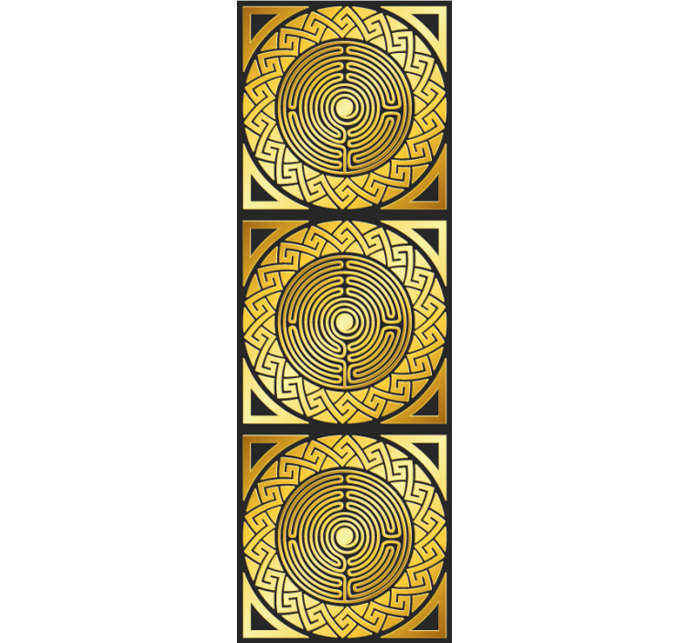 Labyrintisk symmetri tapet gul - Tenstickers