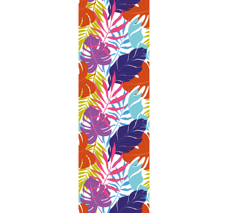 Tropisk bladdesign tapet grønne blader - Tenstickers