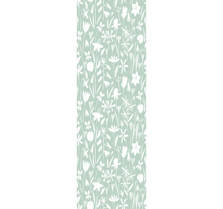 Botaniske silhuetter tapet blomster - Tenstickers