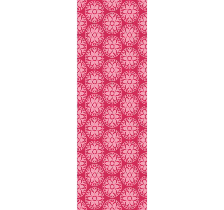Geometrisk blomstermotiv tapet rosa - Tenstickers