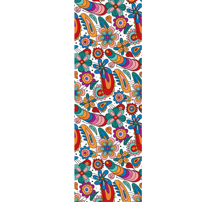 Floral whimsy mønster tapet blomster - Tenstickers