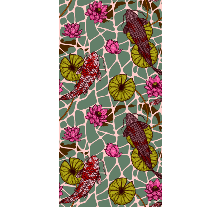 Koi dam motiv tapet fisk - Tenstickers