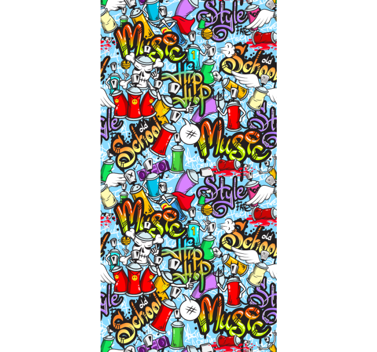 Fargerike graffiti vegg tags kunst tapet - Tenstickers