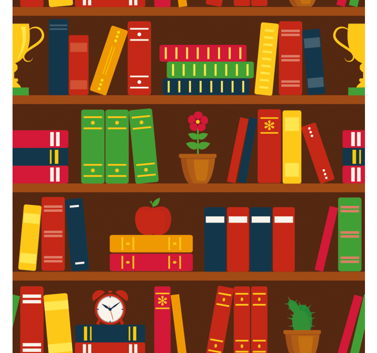 Hjemmebibliotek hjemmekontor tapet - Tenstickers