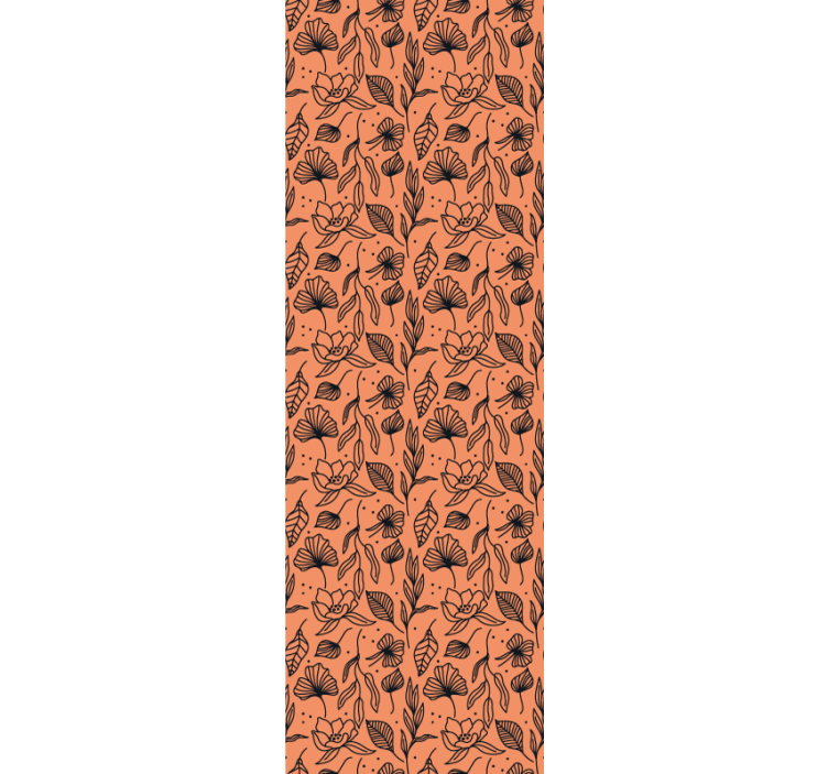 Blomstermønstret interiør tapet blomster - Tenstickers