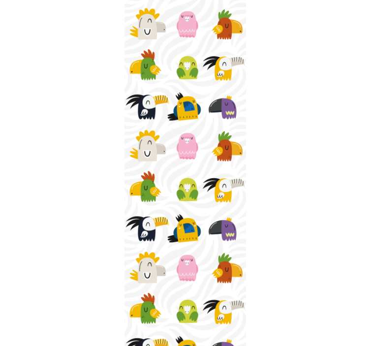 Eksotiske fugler tegneserie tapet moderne - Tenstickers