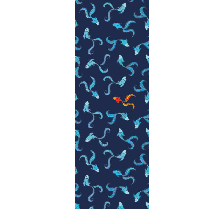 En av tusen oransje fisker tapet moderne - Tenstickers