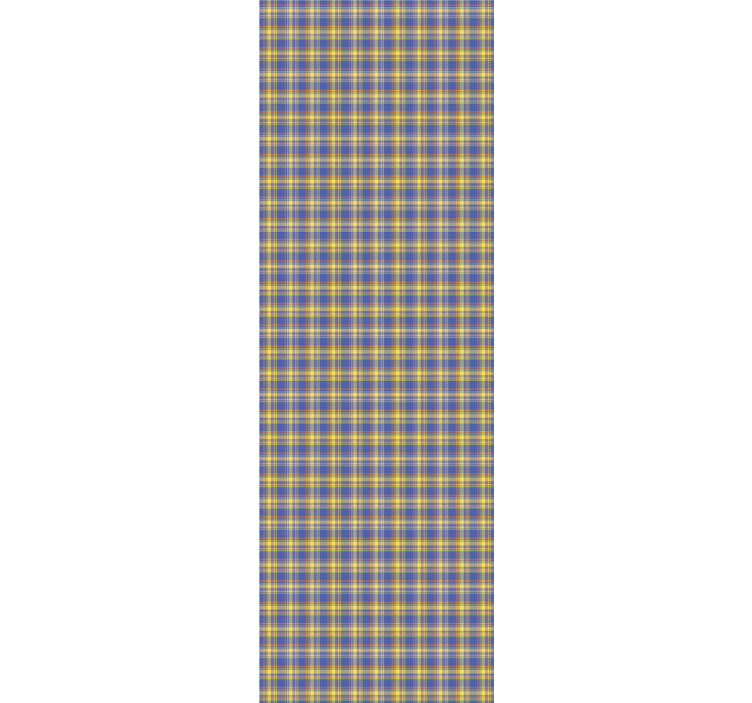 Blå sjakk tartarmønster tapet kjøkken - Tenstickers