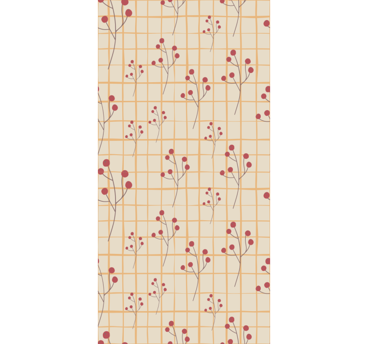 Bærgrenmønster tapet blomster - Tenstickers