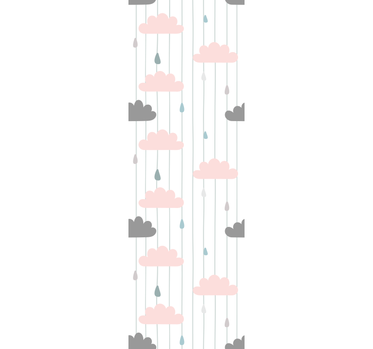 Rosa og grå skyer tapet soverom - Tenstickers